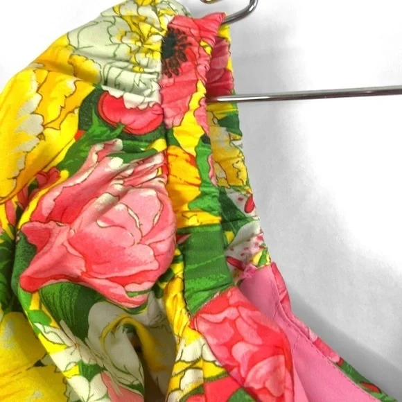 ASOS EDITION OFF SHOULDER MINI DRESS FLORAL PRINTS BALLOON SLEEVE BABYDOLL DRESS - Picture 12 of 17